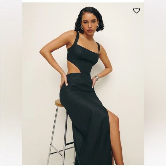 NWT Reformation Satori Linen Dress Black - Picture 8 of 15